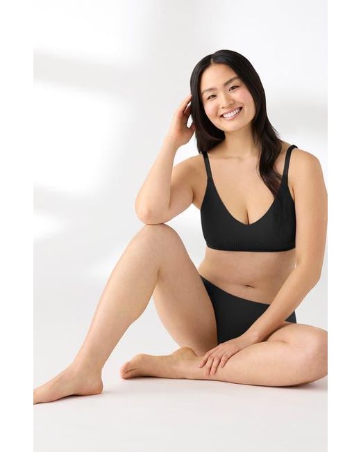 True & Co. Black Rib Triangle Bra