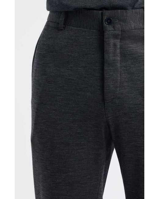 Bugatchi Gray Flat Front Knit Wool Blend Chinos for men