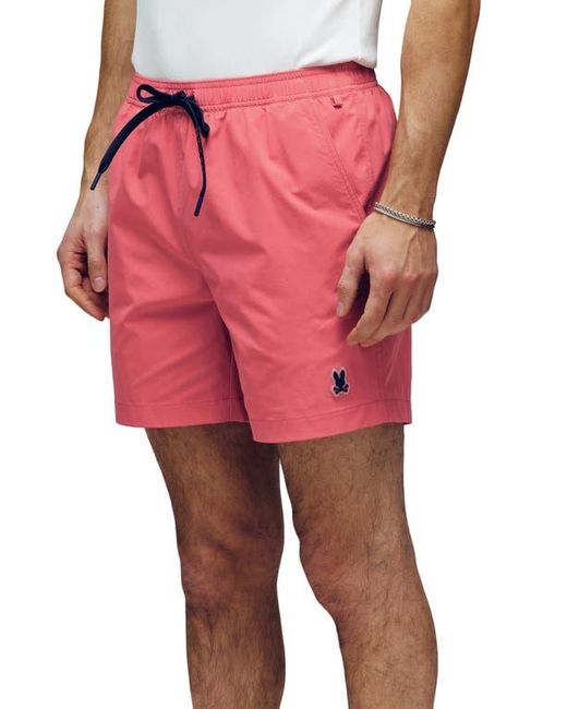 Psycho Bunny Pink Samos Hydrochromic Swim Trunks for men