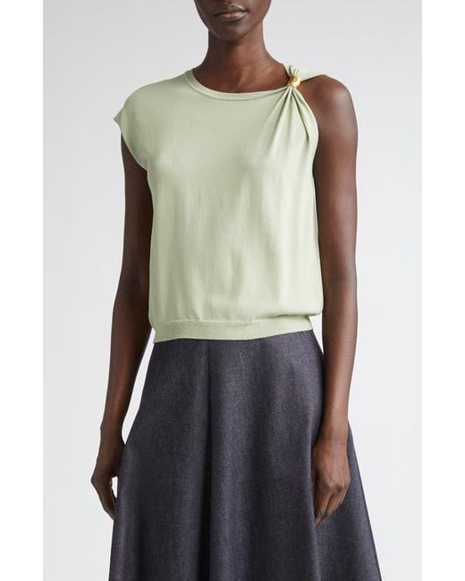 Altuzarra Green Rinaldi Asymmetric Cap Sleeve Sweater