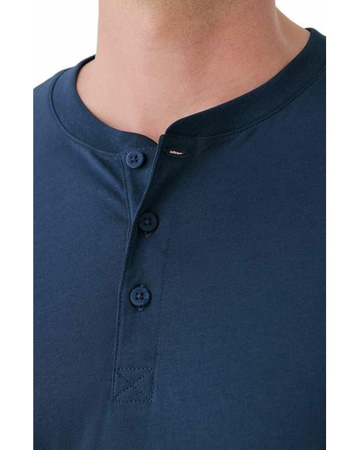 Pact Blue Organic Cotton Softspun Long Sleeve Henley for men