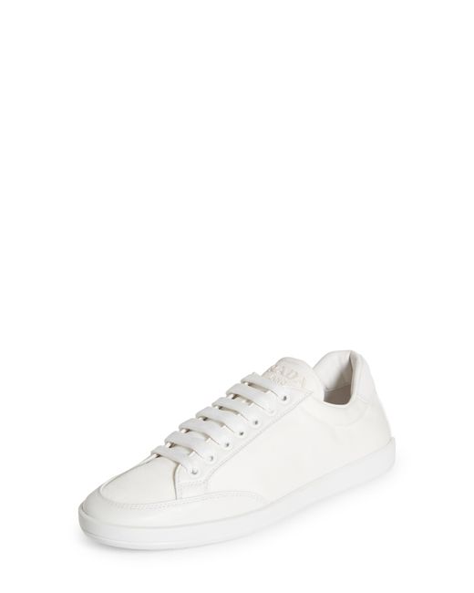 Prada White Slim Low Top Sneaker