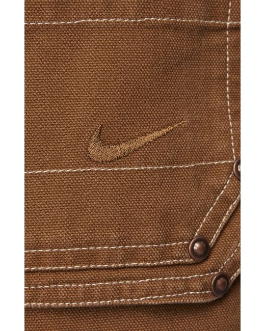 Nike Brown Cotton Canvas Carpenter Overalls for men