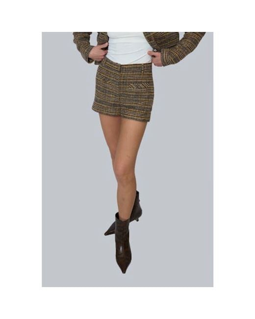 Central Park West Gray Billie Plaid Micro Short