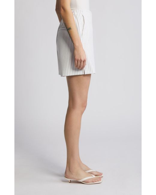 French Connection White Whisper Pinstripe Shorts
