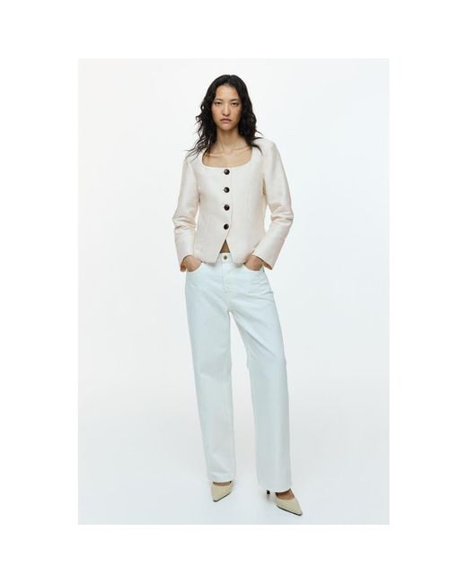 H&M Natural Square-Neck Blazer