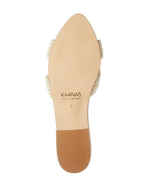 Kaanas White Ivy Slide Sandal