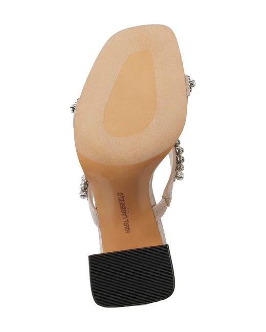 Karl Lagerfeld Multicolor Rayan Rhinestone Block Heel Sandal