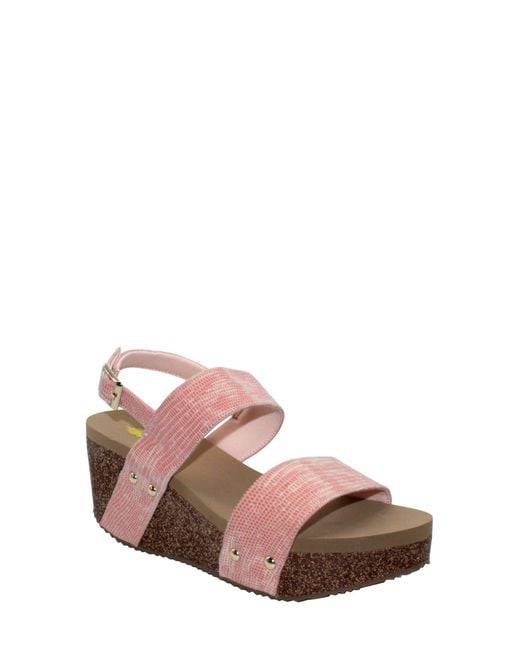 Volatile Pink Summer Love Platform Wedge Sandal