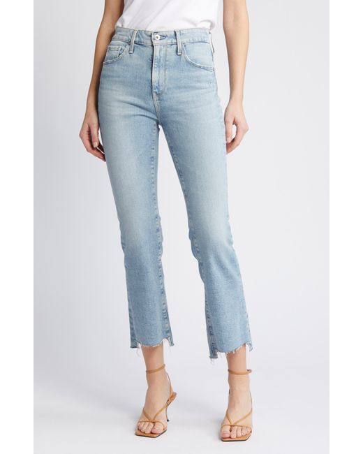 AG Jeans Blue Farrah High Waist Crop Bootcut Jeans