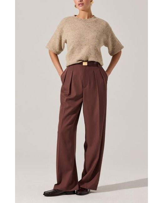 Astr Purple Colette Elbow Sleeve Sweater