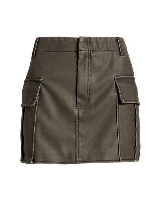 Blank NYC Black Cargo Faux Leather Miniskirt