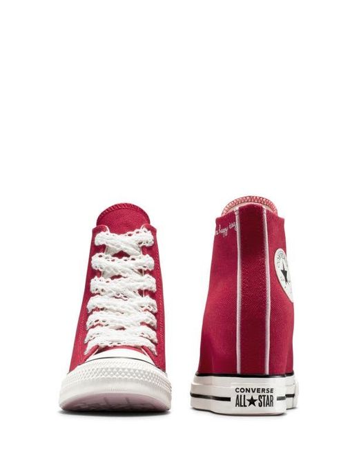 Converse Red Chuck Taylor All Star Wedge Platform High Top Sneaker