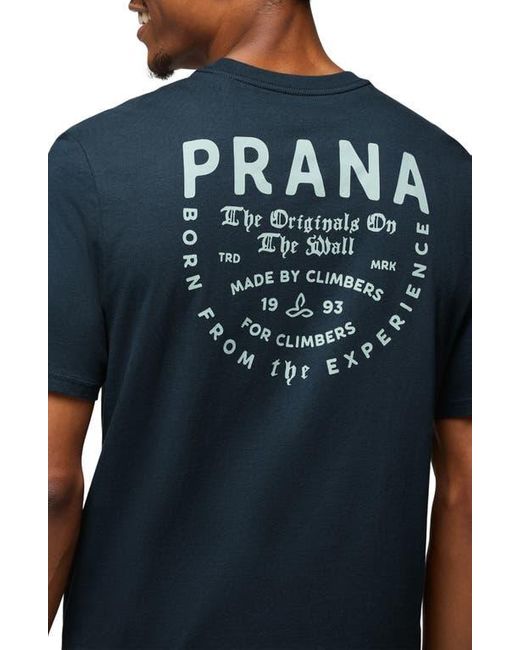 Prana Blue Past & Present Organic Cotton Graphic T-Shirt for men