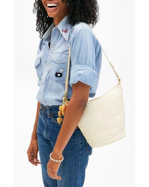 Clare V. Metallic Petite Jeanne Woven Shoulder Bag