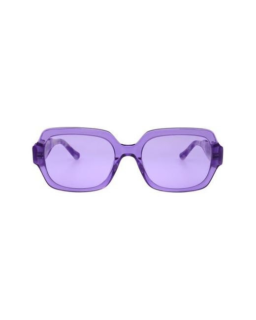 Florence By Mills Purple 55Mm Rectangular Sunglasses