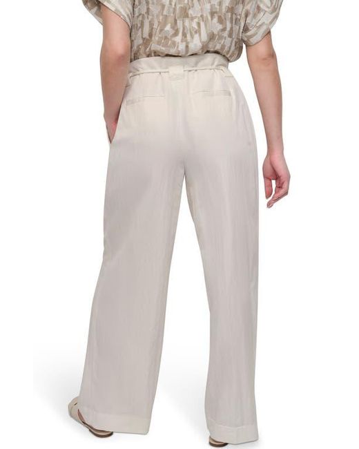 DKNY Natural Rope Tie Wide Leg Pants