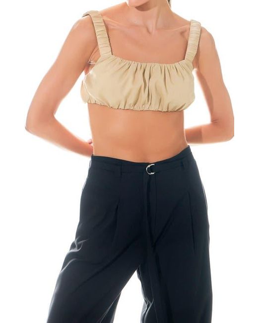 Grey Lab Blue Scrunchie Bra Top