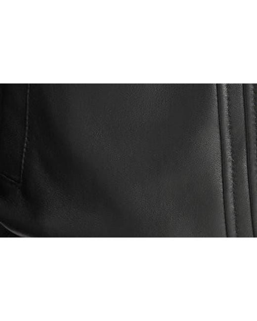 Andrew Marc Black Leather Moto Jacket With Attached Bib for men