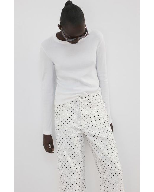 Mango White Dot Balloon Jeans