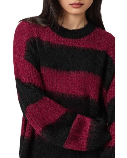 AllSaints Red Onxy Stripe Sweater