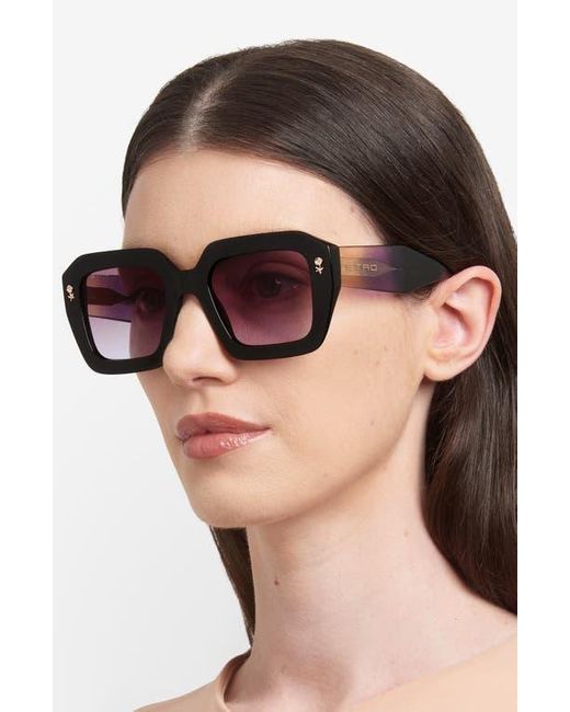 Etro Black 52Mm Gradient Rectangular Sunglasses