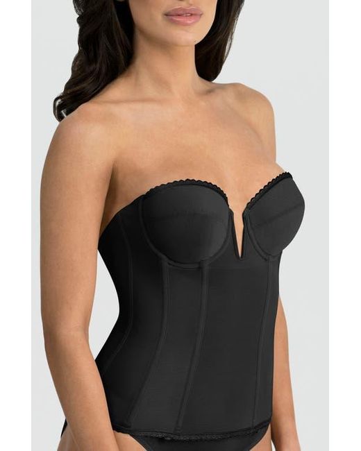 Dominique Intimates Black Vivienne Convertible Strapless V Wire Longline Corset Bra