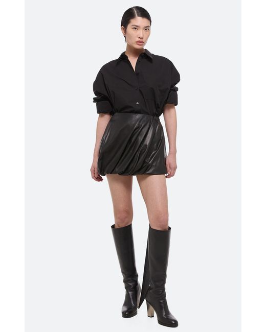 Helmut Lang Black Bubble Leather Miniskirt