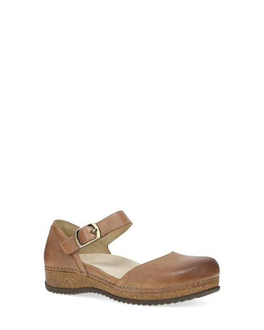 Dansko Metallic Mae Ankle Strap Platform Clog