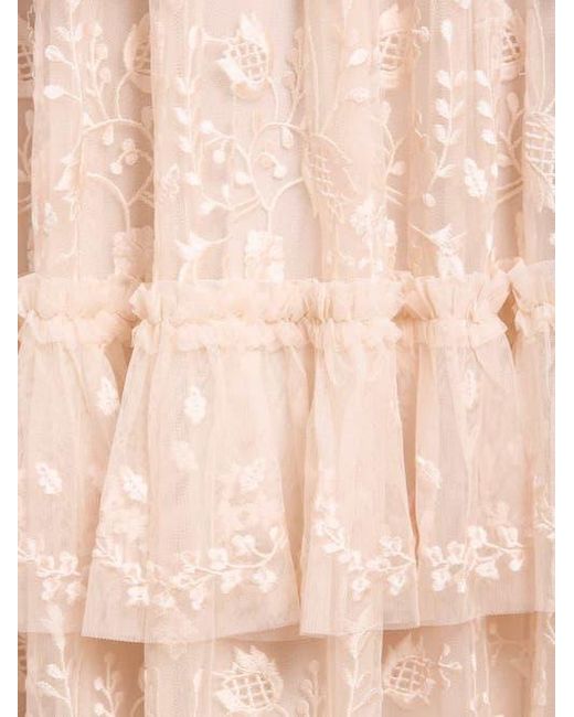 Needle & Thread Natural Primrose Tiered Maxi Gown