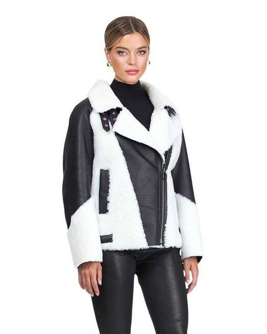 Gorski Multicolor Shearling Lamb Asymmetrical Zip Jacket