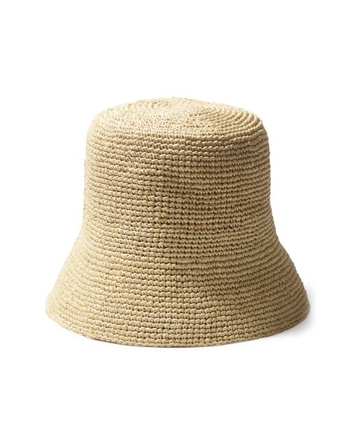 Rag & Bone Natural Jade Packable Raffia Straw Bucket Hat