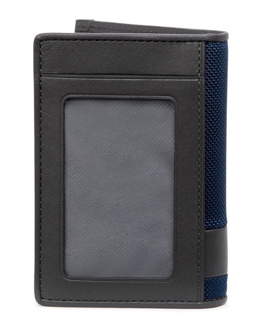 Tumi Blue Ballistic Nylon & Leather Card Case