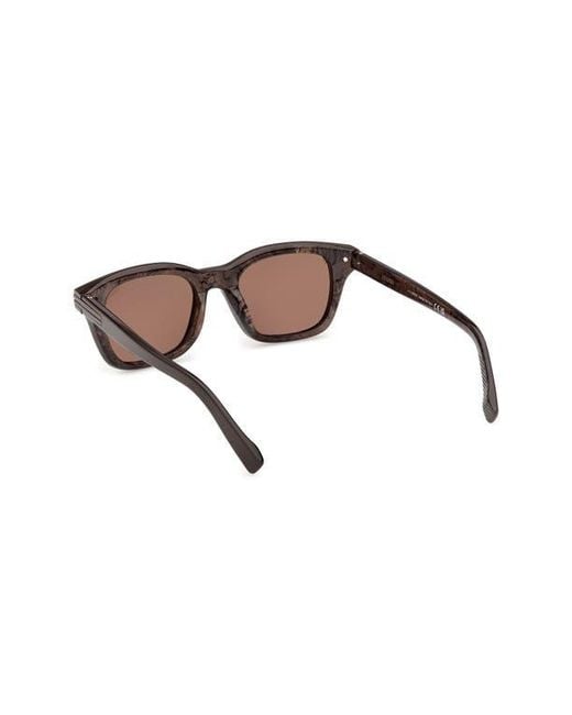 Zegna Brown 54Mm Rectangular Sunglasses for men