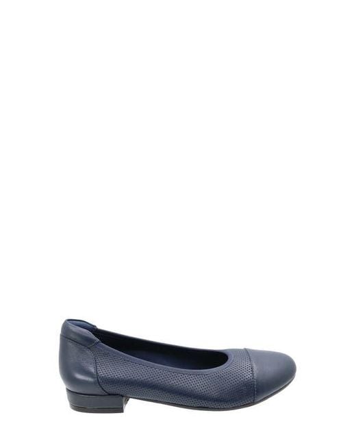 David Tate Blue Newton Cap Toe Flat