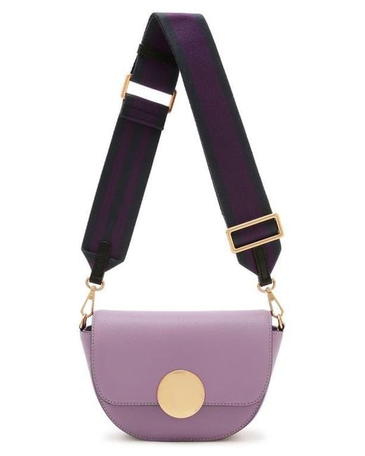 orYANY Purple Lottie Leather Saddle Crossbody Bag