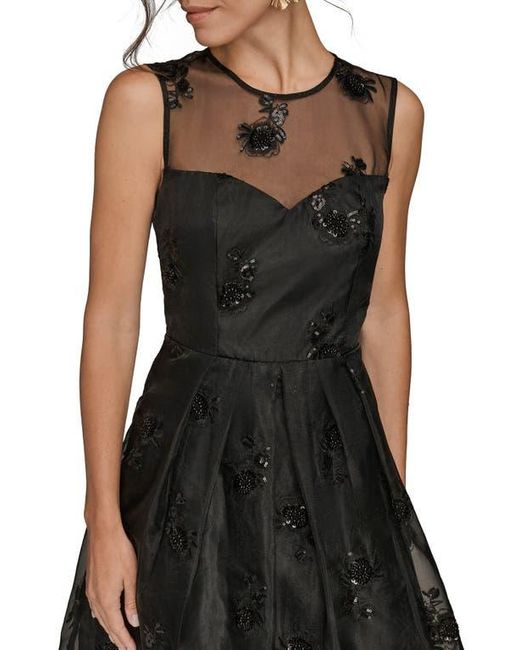 donna karan black sequin dress 1990s Donna Karan Black Sequin Hanky Hem Cocktail Dress