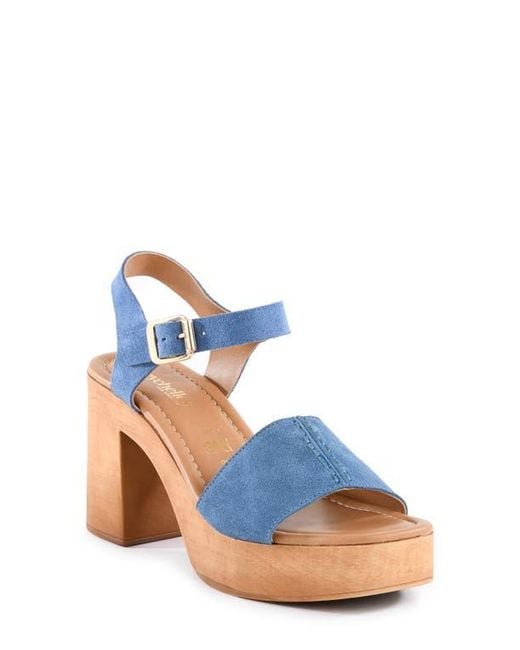 Seychelles Blue City Scape Platform Sandal