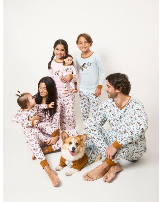 Leveret White Cotton Printed Matching Family Pajamas for men