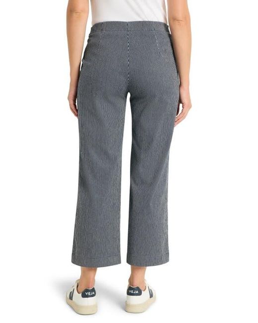 NIC+ZOE Blue All Day Stripe Crop Wide Leg Pull-On Jeans