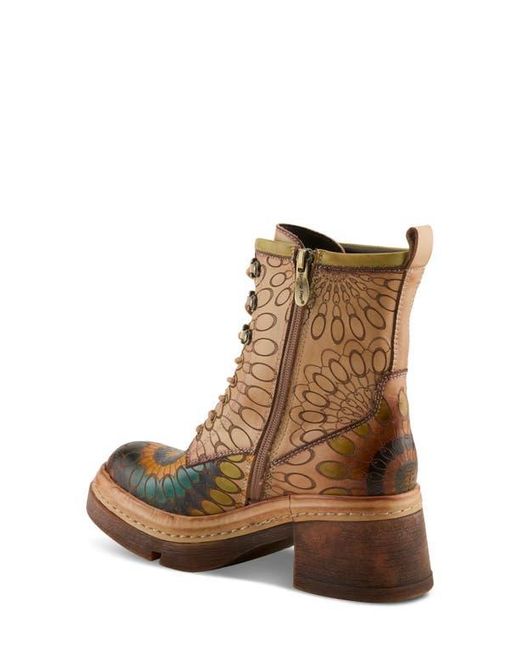 Spring Step Brown Carnivale Embossed Bootie