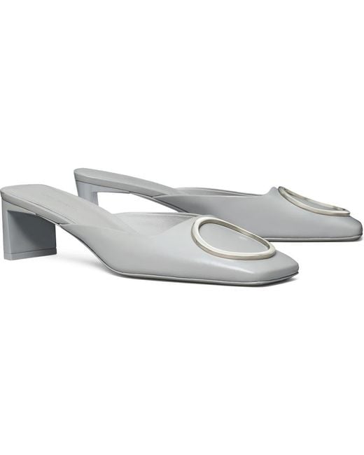 Tory Burch White Ring Mule