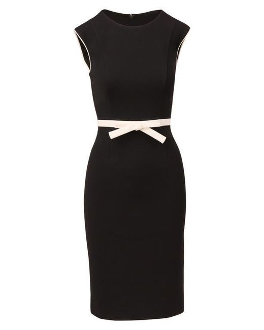 adrianna papell black white dress Adele Dress in Black and Cream
