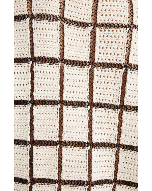 Dries Van Noten Yellow Tiramisu Windowpane Check Crochet Polo