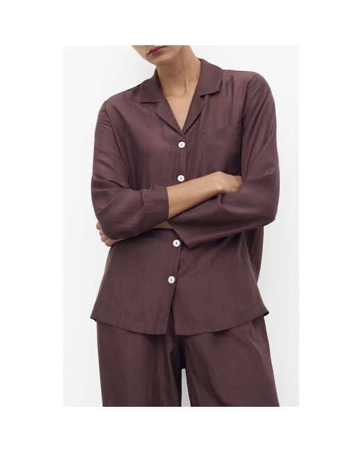 Mango Purple Silk Pajama Shirt