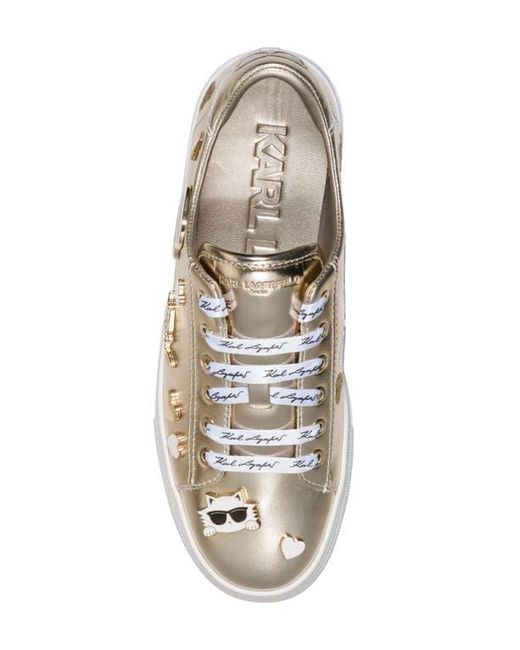 Karl Lagerfeld White Cate Pin Logo Low Top Sneaker