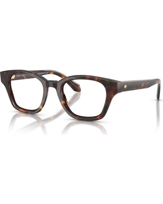 Giorgio Armani Metallic 49Mm Rectangle Optical Glasses for men