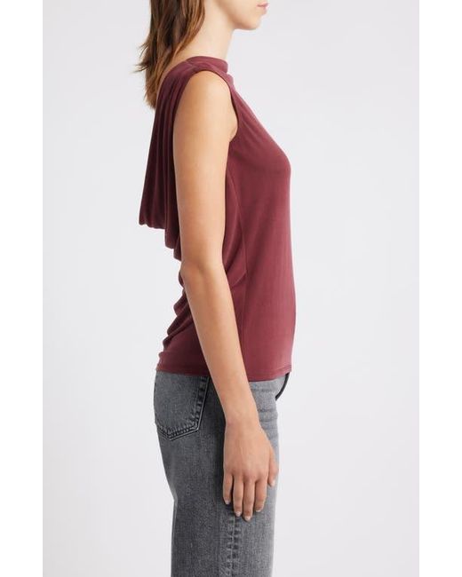 Wayf Red Celeste Drape Back Top