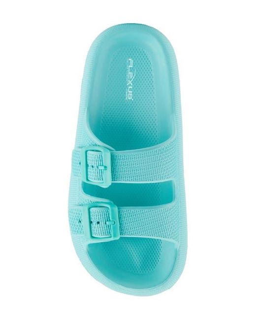 Flexus by Spring Step Blue Bubbles Waterproof Slide Sandal
