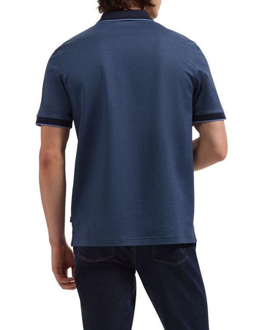Bugatchi Blue Three Button Cotton Polo for men